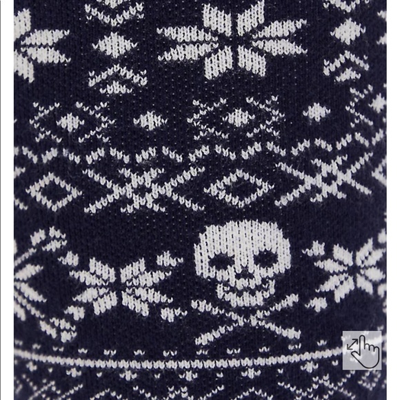 PREMIUM LEGGING - SWEATER KNIT FAIR ISLE SKULL NAVY - Picture 3 of 5